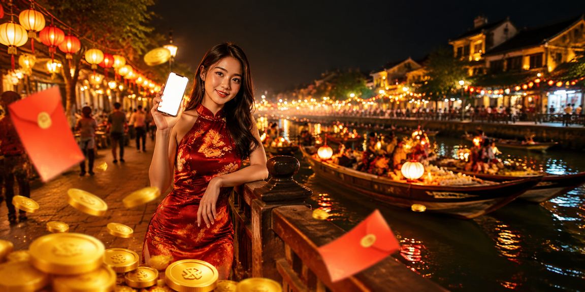Người dùng 740li tại chợ đêm Nha Trang với phong bao đỏ may mắn